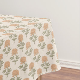 Toalha De Mesa Impressão Floral de Peônia Bloco Vintage Boho Neut