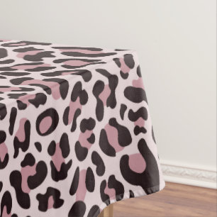 Toalha De Mesa Impressão Leopardo rosa Dourada
