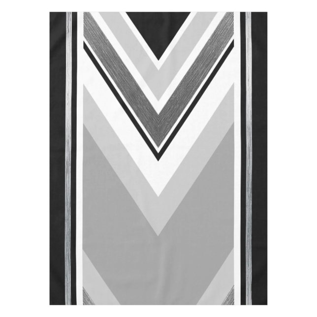 Toalha De Mesa Impressão listrada diagonal preta, cinza e metálic (Frente)