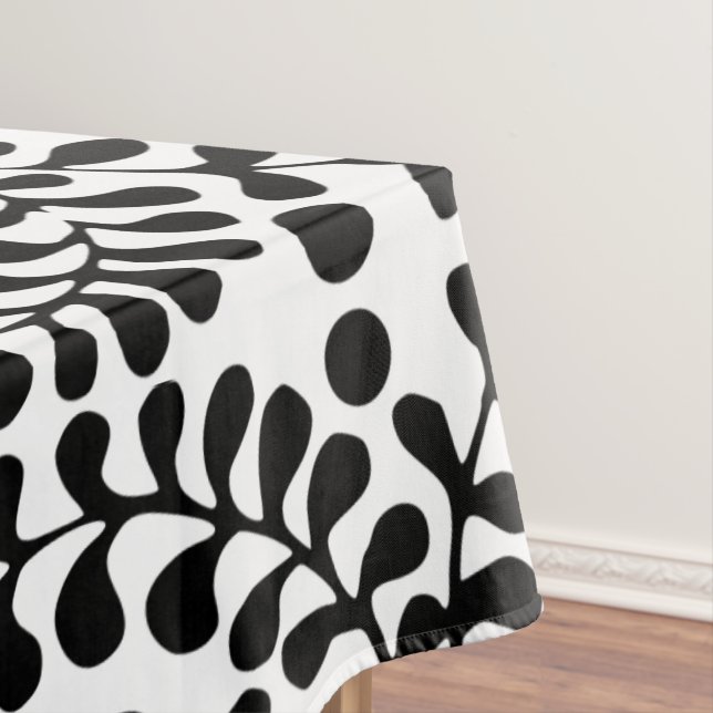 Toalha De Mesa Impressão Preto e Branco Bem Florido (Posição Original)