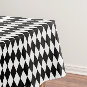 Toalha De Mesa Impressão Tablecloth-Preto & branco do diamante