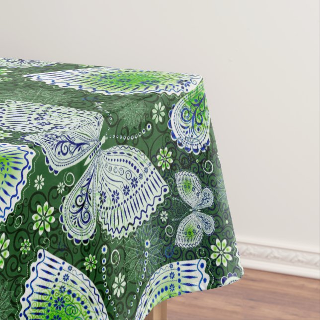 Toalha De Mesa Impressão Verde de Borboleta de Paisley (Posição Original)