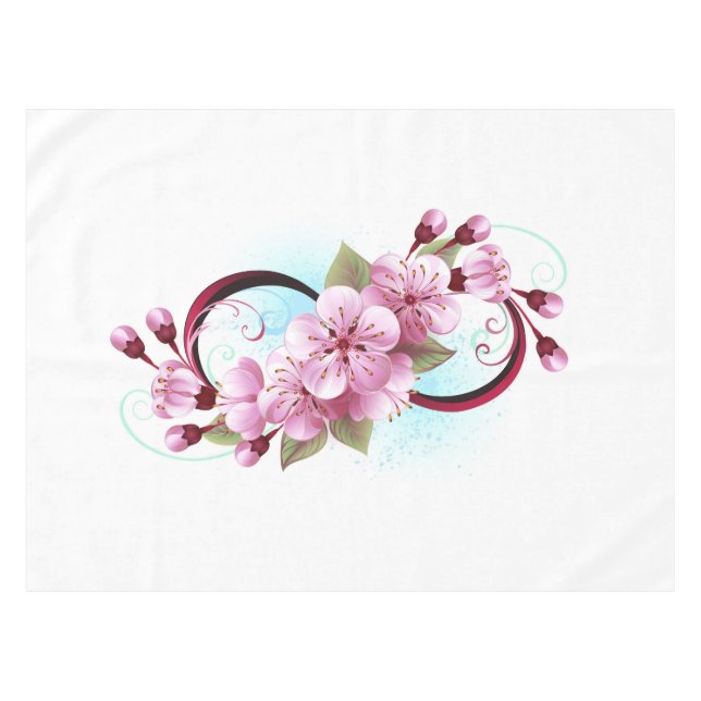 Toalha De Mesa Infinidade com Flores de Flor Sakura (Frente (Horizontal))