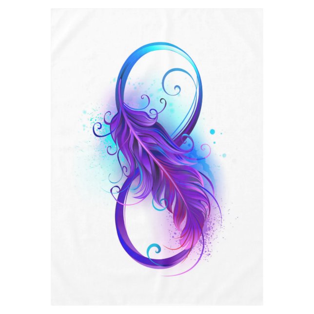 Toalha De Mesa Infinidade com pena roxa (Frente)