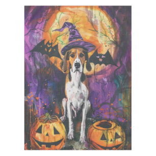Toalha De Mesa Inglês Americano Foxhound Halloween Pumpkin