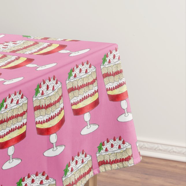 Toalha De Mesa Inglês Trifle British Dessert Cake Strawberry (Posição Original)