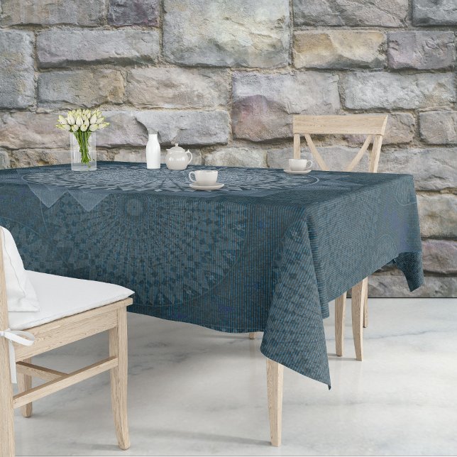 Toalha De Mesa Início do círculo azul de massa (Criador carregado)