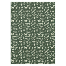 Toalha De Mesa Insetos Antigos Científicos Insetos Creme e Verde