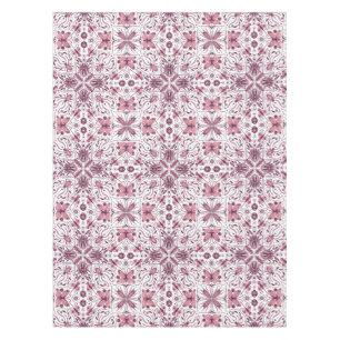 Toalha De Mesa Insetos, magenta escura e rosa em branco