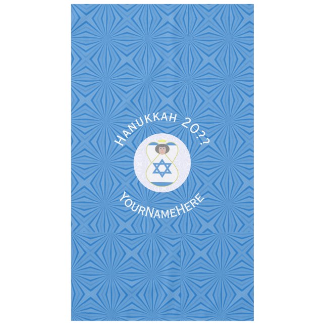 Toalha De Mesa Israelense Angel Hanukkah Flag Personalizado Table (Frente)