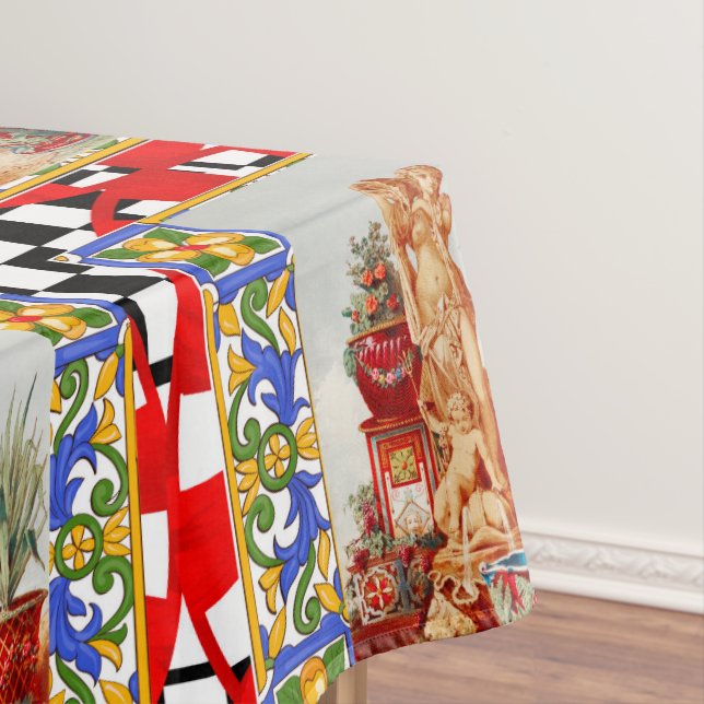 Toalha De Mesa Italian,Sicilian art,maiolica,tiles,baroque art   (Posição Original)