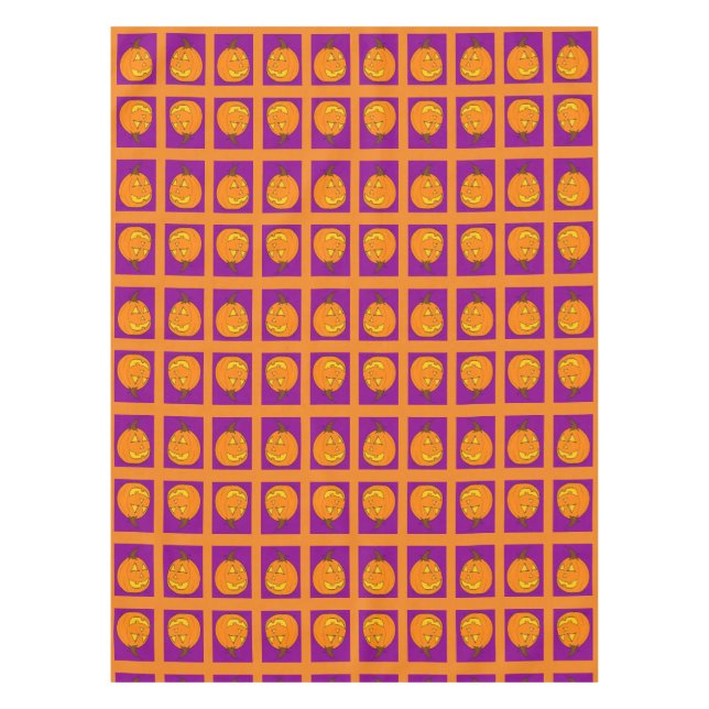 Toalha De Mesa Jack o' Lanterna Purple e Orange Tablecloth (Frente)