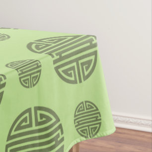 Toalha De Mesa Jade Verde Caractere Chinês Shou Longevidade