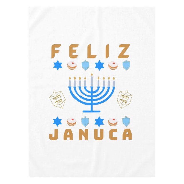 Toalha De Mesa Januca, Feliz Januca, Menorah, Masada, Janucia (Frente)