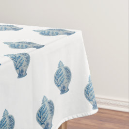 Toalha De Mesa Jar de gengibre branco e azul pintado à mão