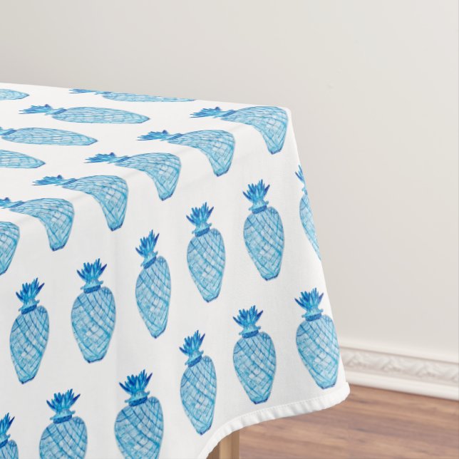 Toalha De Mesa Jar de Ginger Azul e Branco (Posição Original)