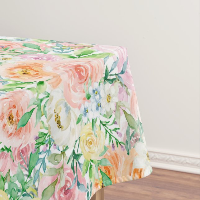 Toalha De Mesa Jardim de Rosas Pastel (Posição Original)