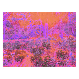 Toalha De Mesa Jardim Impressionista Laranja Trippy Magenta