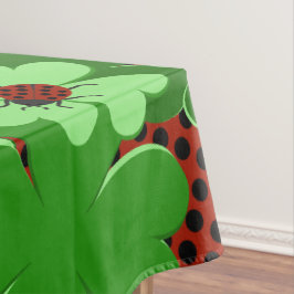 Toalha De Mesa Joaninha Verde Vermelha Inseto Folhas de Trevo Fof