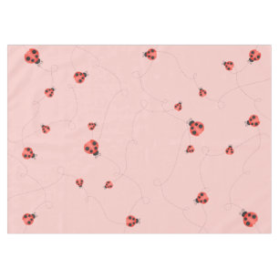 Toalha De Mesa Joaninhas Cor-de-Rosa em Aquarela