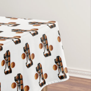 Toalha De Mesa Jogadores De Basquete Número Um Com Bolas De Basqu