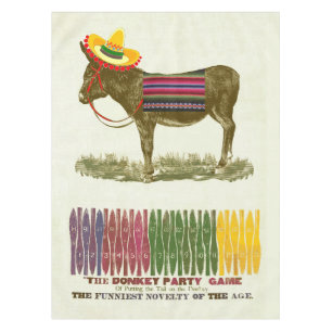 Toalha De Mesa Jogo de festa vintage "Pin the Tail on the Donkey"