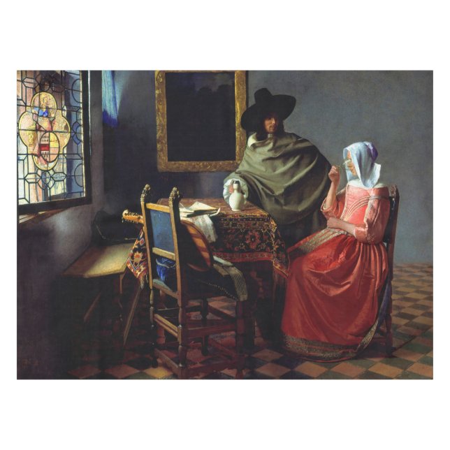 Toalha De Mesa Johannes Vermeer - O Vidro do Vinho (Frente (Horizontal))