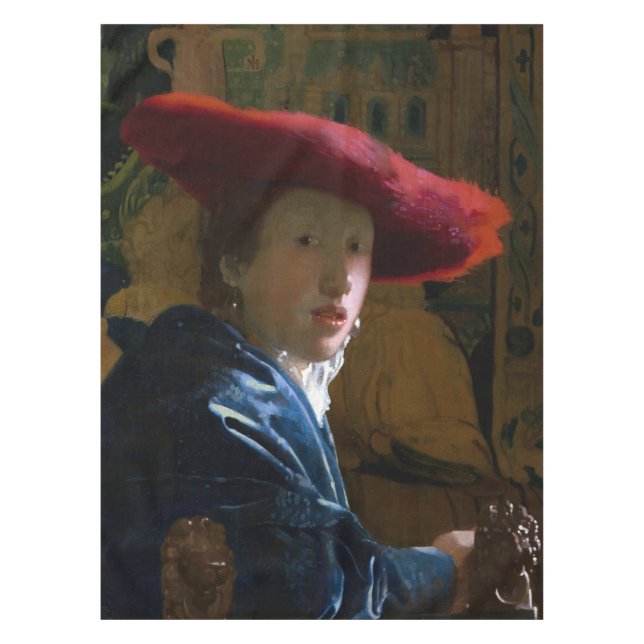 Toalha De Mesa Johannes Vermeer - Rapariga com Chapéu Vermelho (Frente)