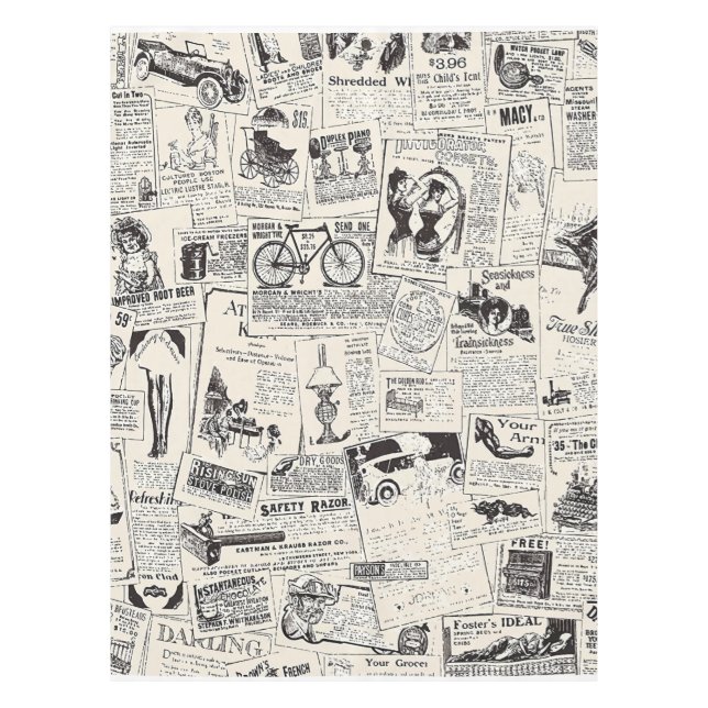 Toalha De Mesa Jornal Vintage (Frente)
