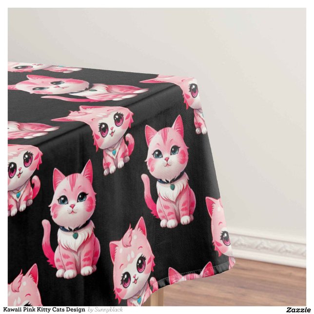 Toalha De Mesa Kawaii - Gatinhos Rosa Design (Criador carregado)