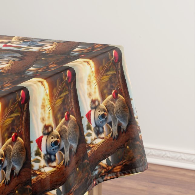 Toalha De Mesa Koala Santa Hat Sentado em Gumtree (Posição Original)
