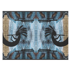 Toalha De Mesa Kokopelli Southwest Desert Mosaic Blue 52 x 70