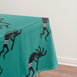 Toalha De Mesa Kokopelli Sudoeste Teal E Tablecloth Pretos