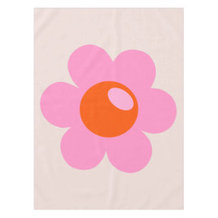 Toalha De Mesa La Fleur 05 Flor De Abstrato Rosa E Laranja Floral