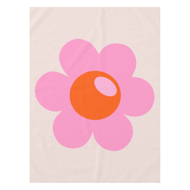 Toalha De Mesa La Fleur 05 Flor De Abstrato Rosa E Laranja Floral (Frente)