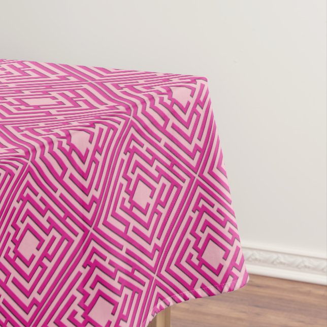 Toalha De Mesa Labirinto rosa reproduzido em qualquer cor (Posição Original)