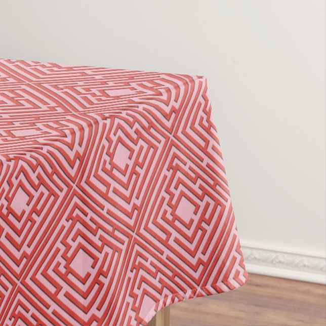 Toalha De Mesa Labirinto vermelho brincalhão em alguma cor (Posição Original)