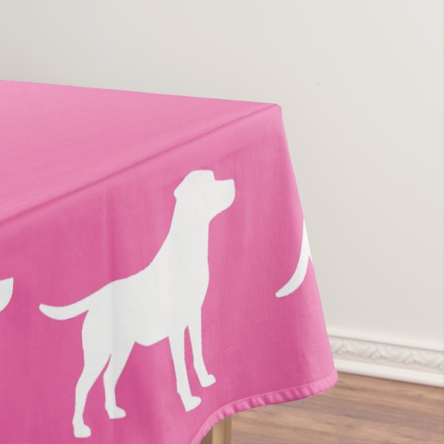 Toalha De Mesa Labrador Chá de fraldas de Cachorro Rosa (Posição Original)