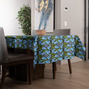 Toalha De Mesa Lacecap Azul Hidrangea Padrão Floral