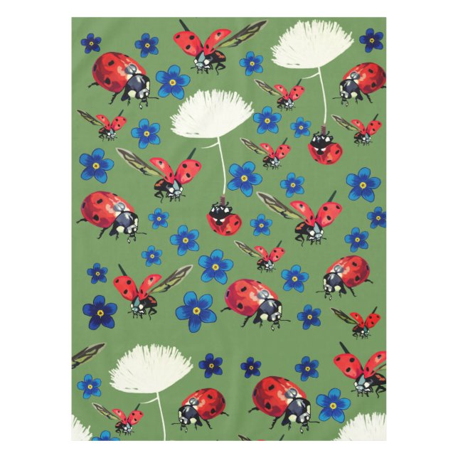 Toalha De Mesa Ladybugs Primavera Tablecloth (Frente)