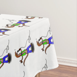 Toalha De Mesa Lagarto engraçado cantando com desenho de microfon