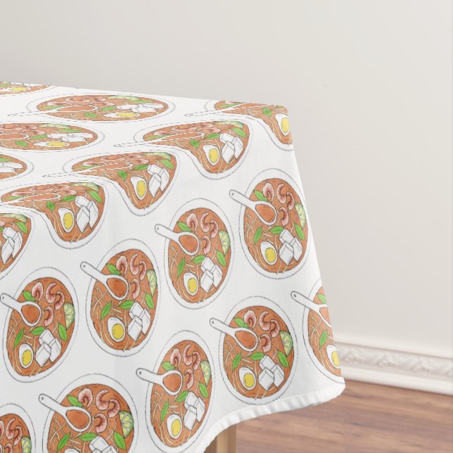 Toalha De Mesa Laksa Spicy Malásia - Comida de Soup Noodle Noodle (Posição Original)