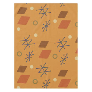 Toalha De Mesa Laranja Abstrato geométrica de 1950