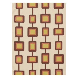 Toalha De Mesa Laranja-Amarelo-Arredondado dos quadrados retroati