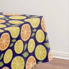 Toalha De Mesa Laranja amarelo limão Padrão azul