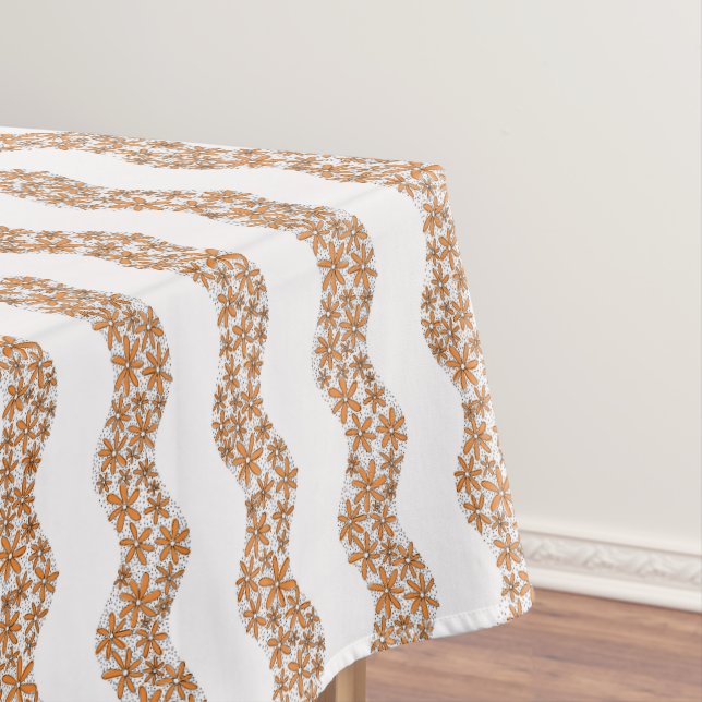 Toalha De Mesa Laranja de Flor Cinzento (Posição Original)
