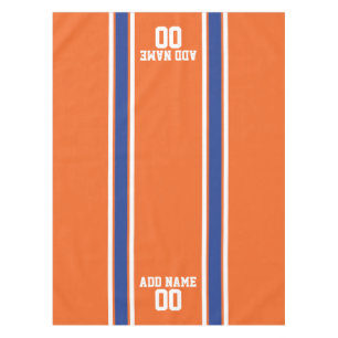 Toalha De Mesa Laranja e jérsei personalizado azul dos esportes