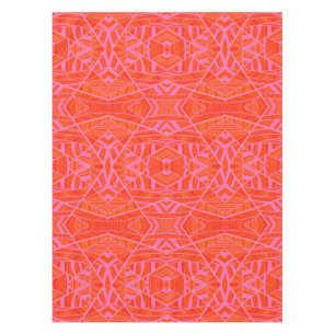 Toalha De Mesa Laranja no Tablecloth geométrico cor-de-rosa do