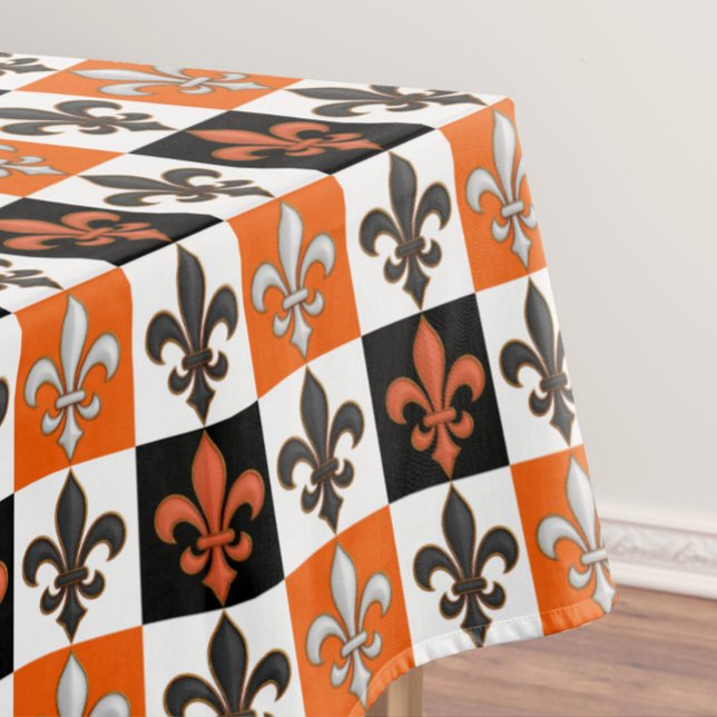 Toalha De Mesa Laranja Preto-Branco-Verificado Design (Criador carregado)