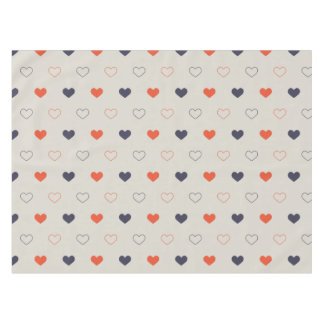 Toalha De Mesa Large - Lovely hearts / orange cream dark